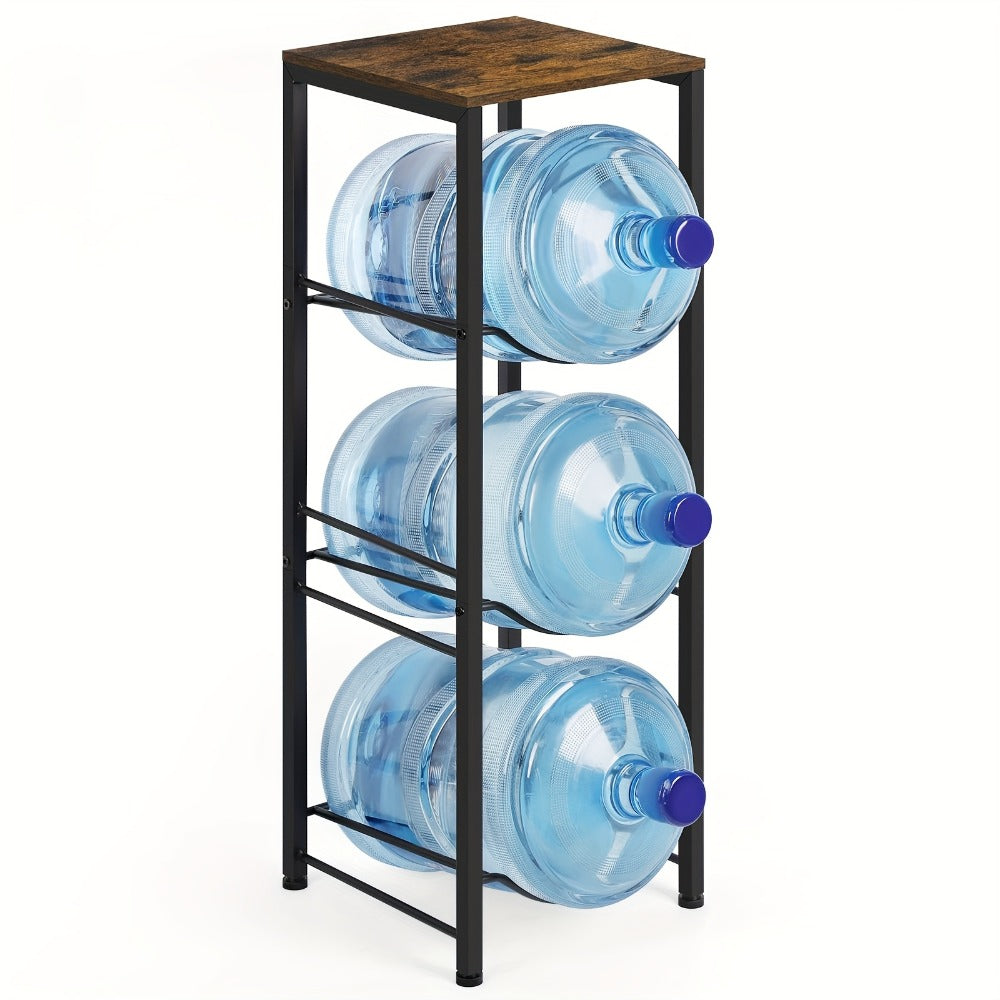 Water Jug Holder 5 Gallon 3-Tier Standing Shelf | Water Bottle Rack Organizer for Kitchen Office Living Room
