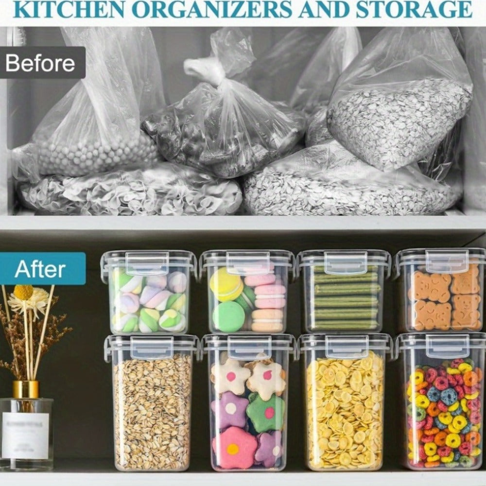 Pantry Storage Containers with Lids Labels and Markers - Airtight Kitchen Food Storage Set for Sugar Flour Pasta Grains Nuts Coffee Tea Beans Baking Supplies Organization
