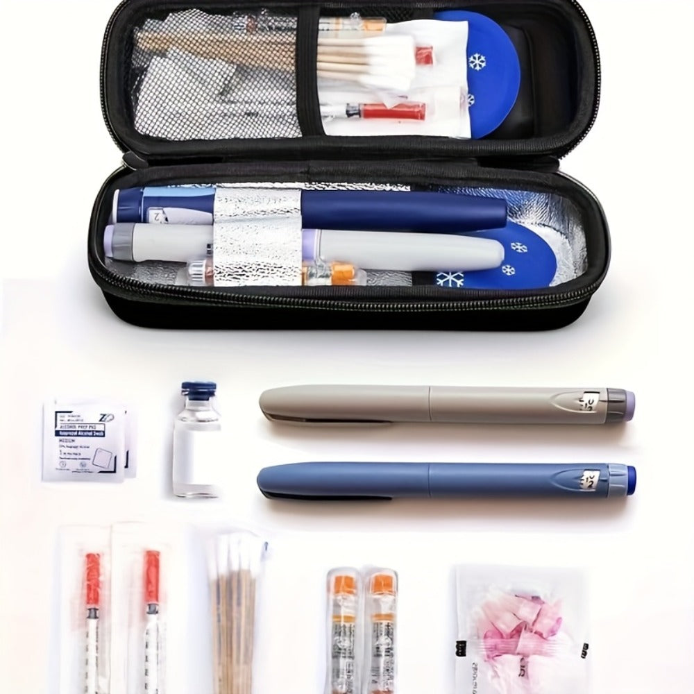 Insulin Cooler Travel Case with Temperature Display ¨C Portable Diabetic Medication Bag with 2 TSA Approved Ice Packs for Insulin Pens, Vials & Diabetic Supplies, Keeps Insulin Cold Up to 12 Hours
