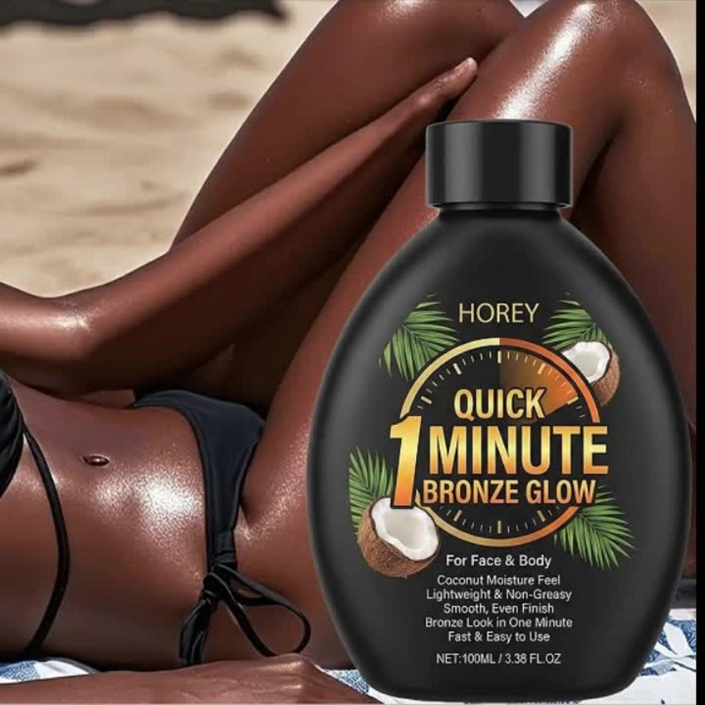 Dark Self Tanning Lotion Sunless Tanner 3.38oz - Instant Radiance, Hydrating & Smoothing, Tattoo Friendly | Lasting Bronze & Golden Brown Glow | Beach Style Formula