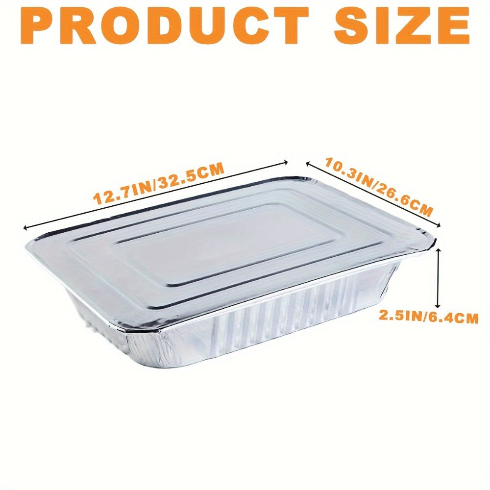 Disposable Aluminum Pans with Lids 25 Pack ¨C 9x13 Half Size Heavy-Duty Foil Baking Trays for Roasting, Reheating & Cooking ¨C Oven & Steam Table Safe, Chafing Dish Pans for Home & Commercial Use