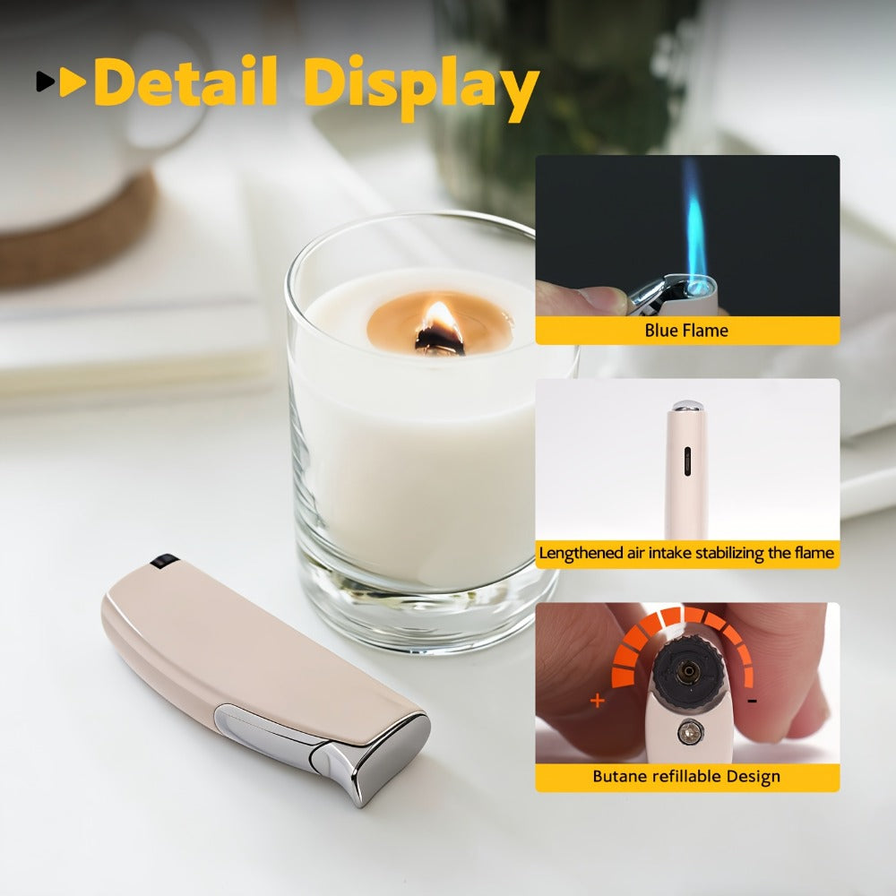 Windproof Lighter 2-Pack ¨C Slim Portable Pocket Lighter with Mirror Finish, Refillable Butane Flame, Fashionable Gift for Men & Women, Available in 8 Colors (Red, Black, White, Silver, Pink, Blue, Yellow, Green)