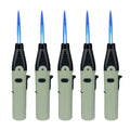 Windproof Torch Lighter 5 Pack Outdoor Butane Gas Lighter Set 1300 1800 Degree Blue Flame Safety Lock Gift Box Camping BBQ Candle Fireplace Butane Not Included