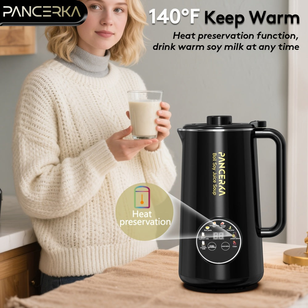 Soy Milk Maker Automatic Nut Milk Machine 27oz - One-Touch Operation, Multi-Functional for Almond, Oat, Soy, Coconut & Plant-Based Dairy-Free Beverages, Easy to Clean, High Capacity, Black