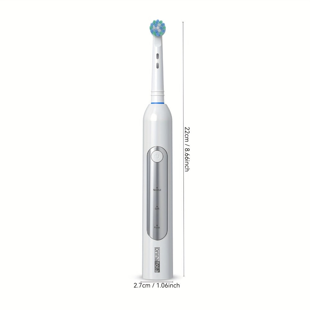 Rotating Electric Toothbrush with 8 Replacement Heads ¨C Wireless Induction Charging, 3 Cleaning Modes, IPX7 Waterproof, Oral Care Gift for Family, Friends & Parents ¨C Blue, Purple, Black
