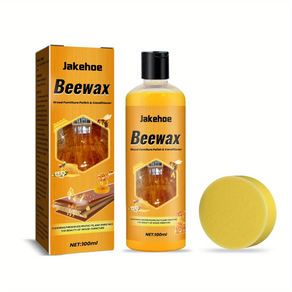 Beeswax Floor Cleaner & Polish - Natural Wood Floor Care Agent with Hydrogen Peroxide, Dust Prevention & Bright Polishing for Hardwood, Laminate & Tile Floors