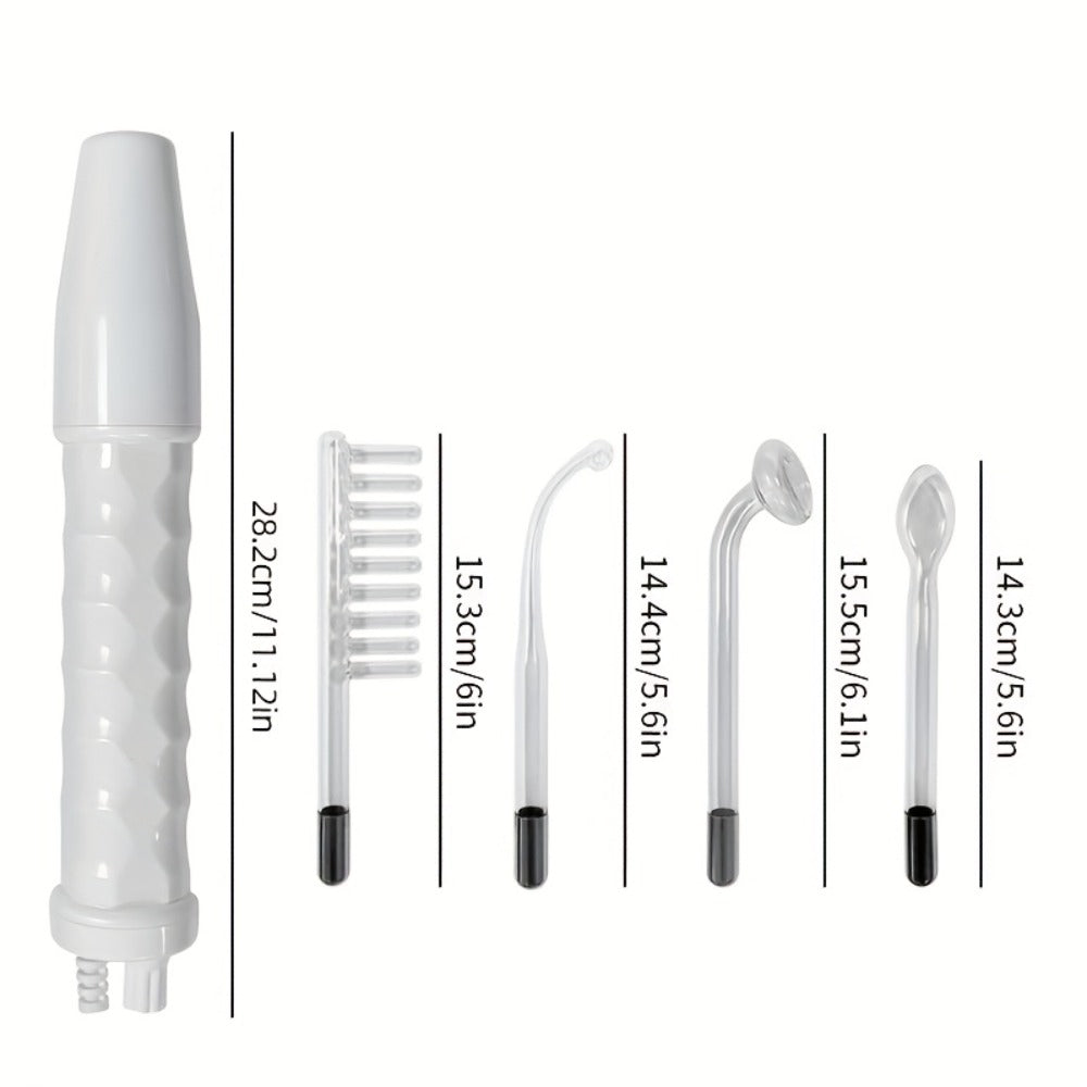 High Frequency Facial Massager 4-in-1 Professional Skincare Tool, Compact Plug-In High Frequency Wand for Face Acne Wrinkles Hair Growth, Elegant White Gift for Women Girlfriends Mothers