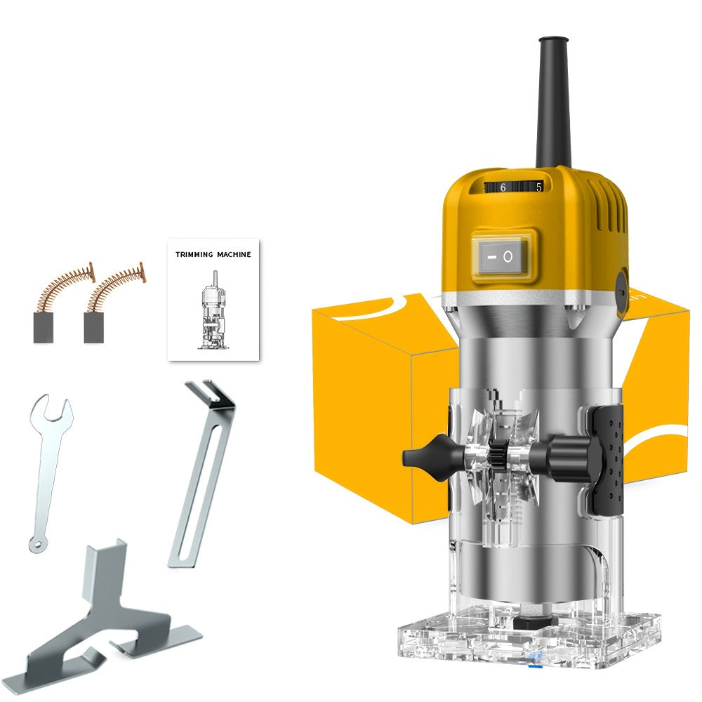 Electric Edge Cutting Machine Multifunctional Wood Router Trimmer - Adjustable Speed, Wood Chamfering Slotting Milling Carving Tool with Accessories, Industrial Planer for Woodworking