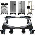 Appliance Mobile Base Stand Adjustable Double Pipe 4 Locking Wheels 4 Strong Feet Furniture Dolly for Washer Dryer Washing Machine Refrigerator Pedestal Grey Large