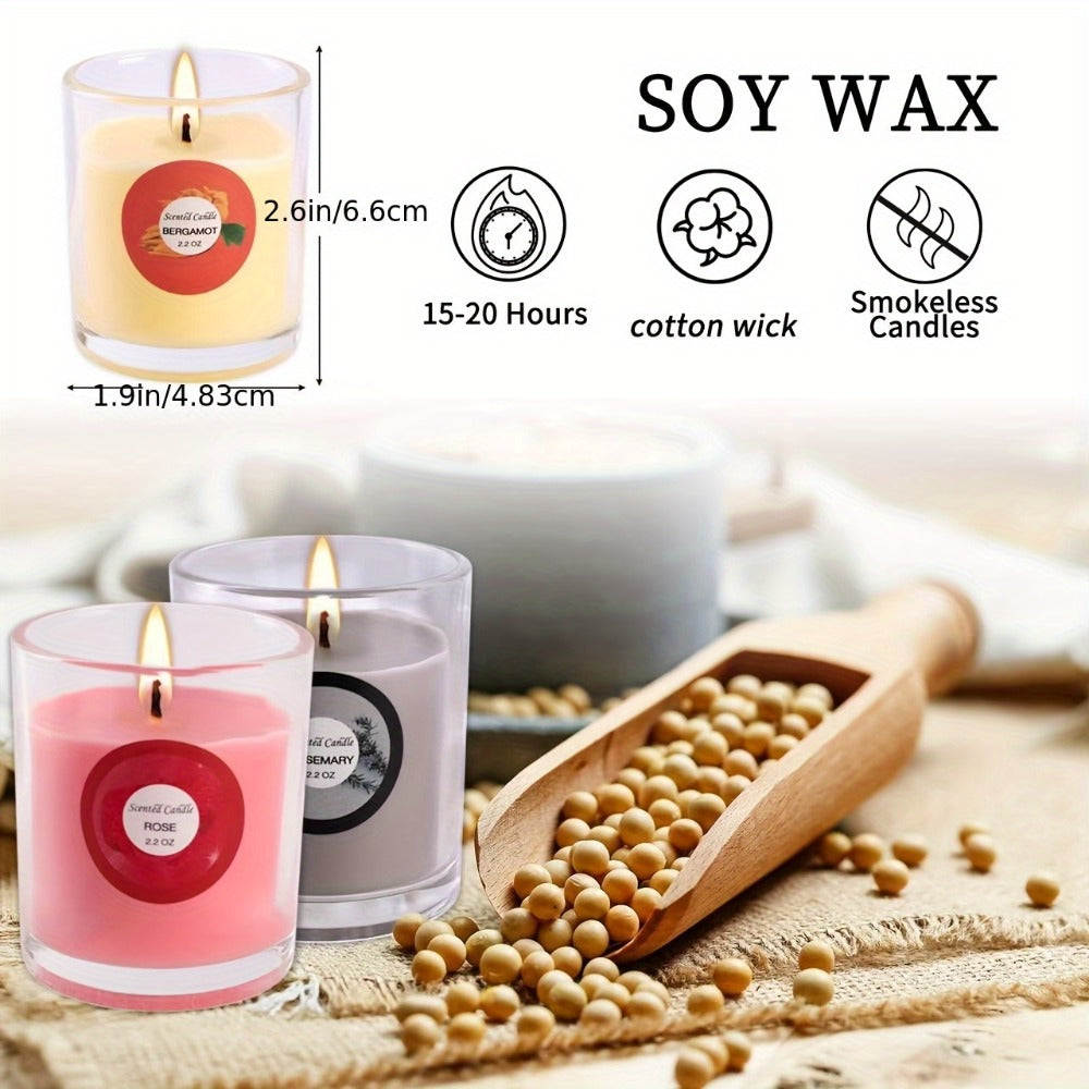 Scented Candles Gift Set 20 Pack | 10 Fragrances Natural Soy Wax Glass Jar Candles with Dried Flowers | Aromatherapy Candle Set for Women Birthday Christmas Valentine's Day Mother's Day Wedding