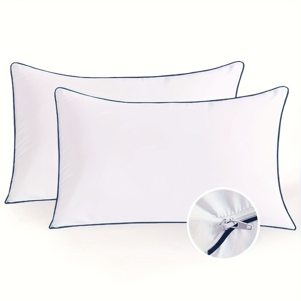 Hotel Quality Sleep Pillows Firm Support Cool-to-Touch Fiber Fill 2/4 Pack - Back Stomach Side Sleeper Pillow Set Soft Breathable Bed Pillows Standard Queen King Size