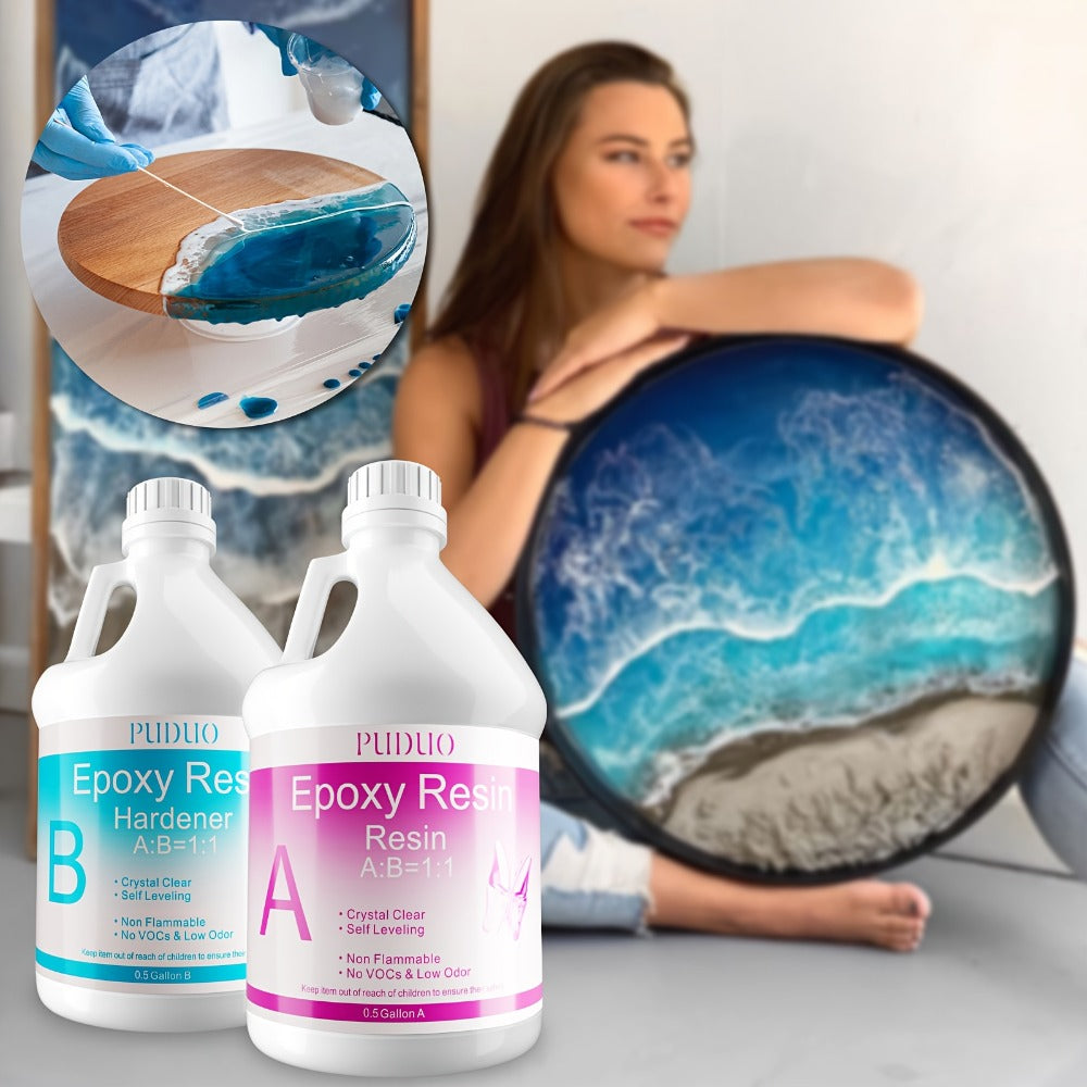 Ultra-Clear Epoxy Resin Kit 1 2 3 Gallon Fast Curing Bubble-Free Non-Yellowing ¨C 2-Part AB Epoxy for Coatings Casting Countertops River Tables & DIY Crafts
