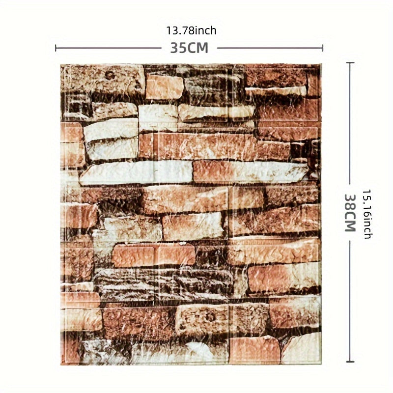 3D Foam Brick Wall Sticker 100 Pieces Self Adhesive Waterproof Soft Wallpaper Panel for Living Room Bedroom Bathroom Kitchen Home Decor White Rock Black Rock Red Marble Flower