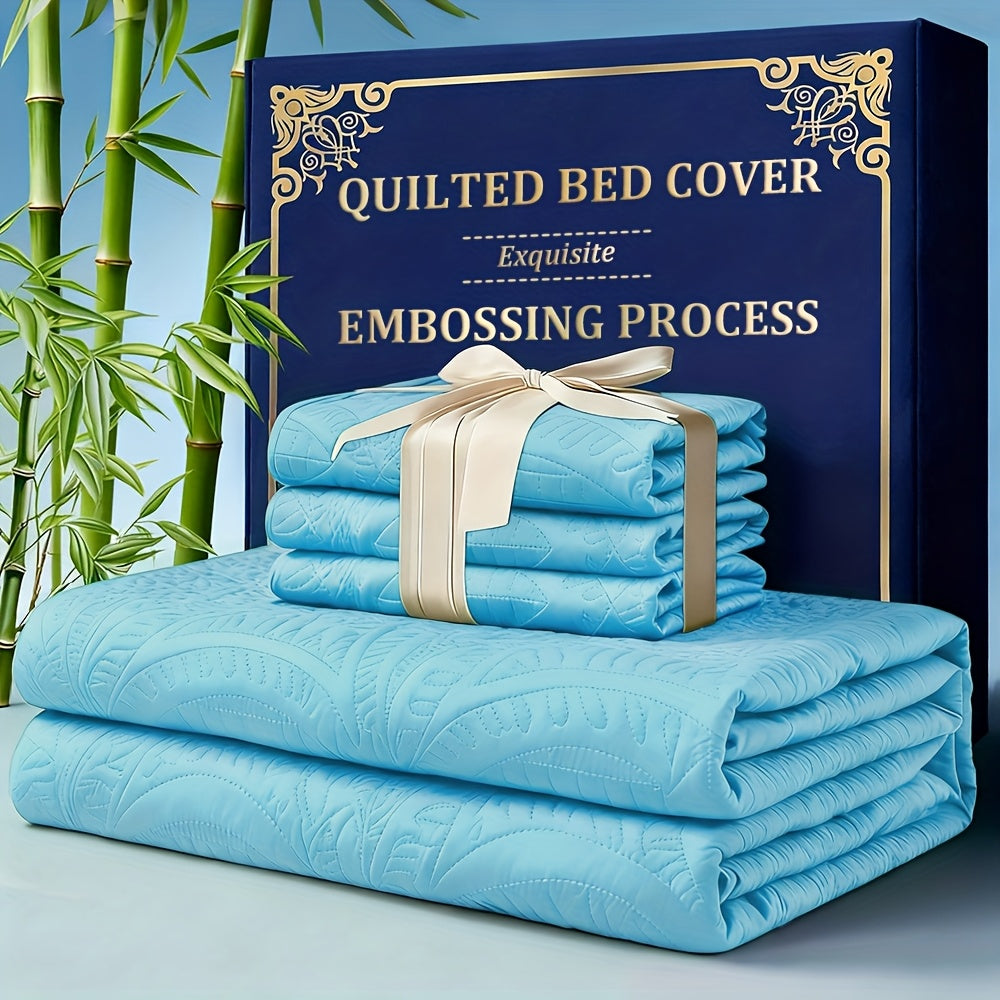 Quilt Coverlet Set 2-3 Piece Lightweight Microfiber Bedspread Coin Pattern Soft Skin-Friendly Anti-Allergy Machine Washable Twin Full Queen King