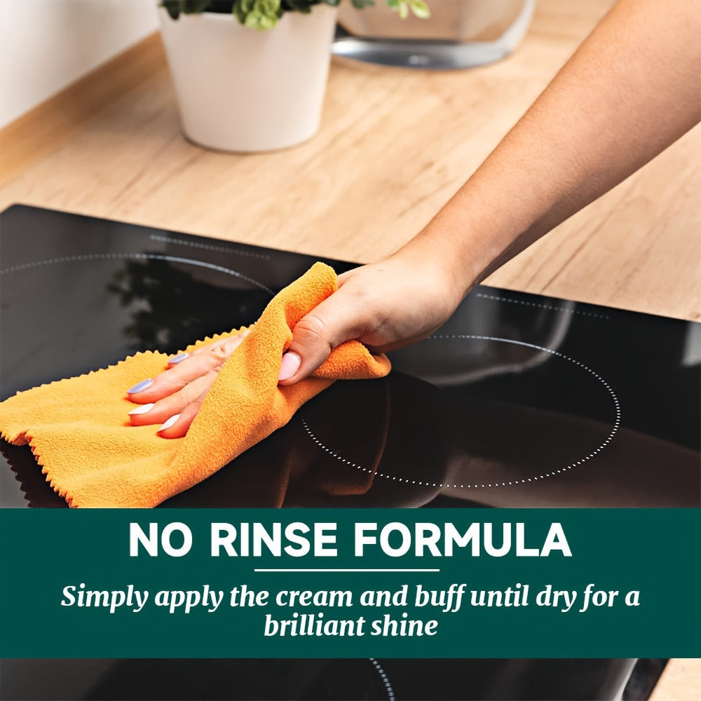Glass Cooktop Cleaner and Polish ¨C Powerful Stain Remover, Removes Oil Film, Water Spots & Burnt-On Residue, Long-Lasting Surface Protection for Ceramic & Induction Cooktops ¨C 5 Pack Value Set