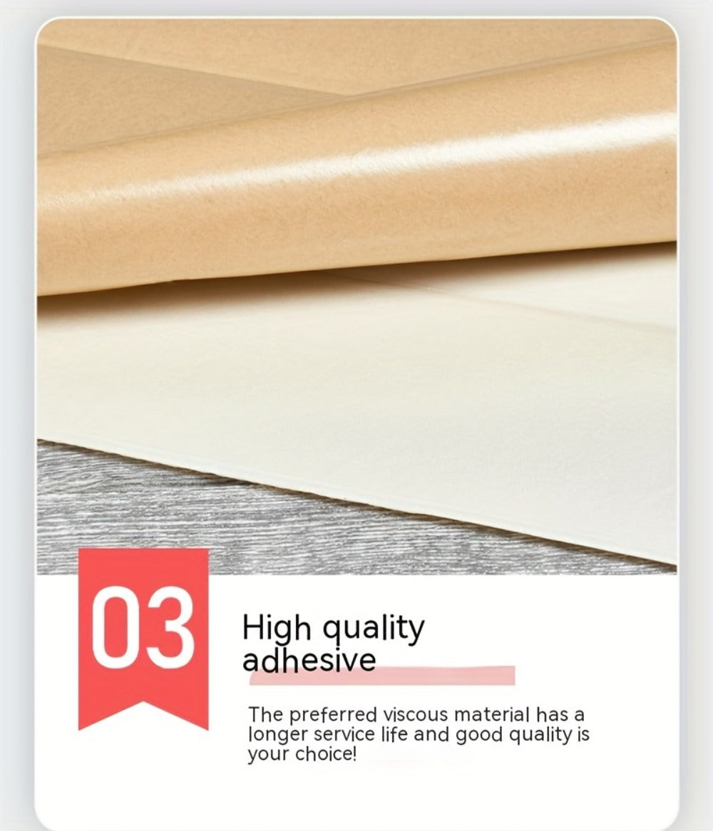 3D Peel and Stick Wood Grain Wallpaper Panels 50/100pcs - Self-Adhesive Waterproof PVC Foam Wall Tiles, Anti-Collision Textured Wall Decor for Bedroom Living Room Kitchen DIY Renovation Cut-to-Fit