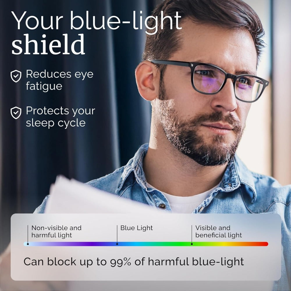 Blue Light Blocking Glasses 6 Pairs Anti Eye Strain Computer Gaming TV Phone Screen Readers Unisex Men Women UV Filter Eyewear Value Pack