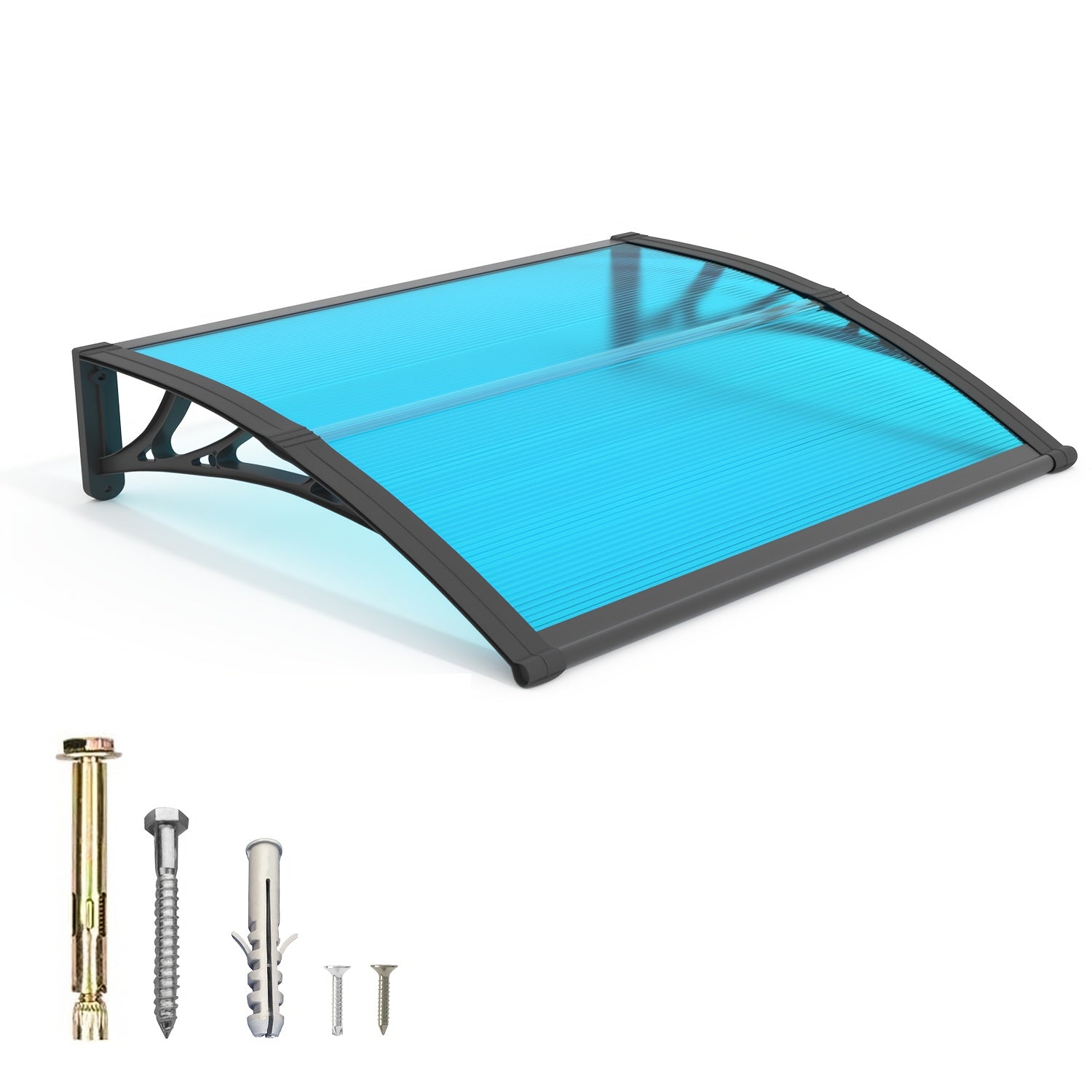 Window Awning Door Canopy Polycarbonate Overhang ¨C UPF 50+ UV & Rain Protection, Leak-Proof Hollow Sheet, Weather-Resistant Outdoor Patio Awning for Doorways, Windows, Storefronts ¨C Multiple Sizes & Colors