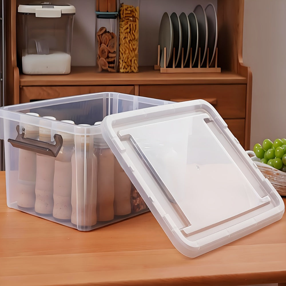 Clear Stackable Storage Boxes with Lids 6-Pack 16.9 Quart, Plastic Lockable Organizer Bins with Latches for Shelves, Closet, Home & Office Clutter Organization Containers