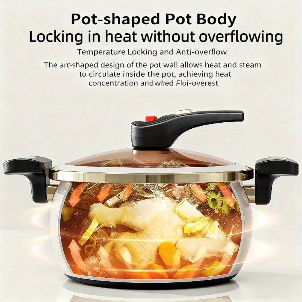 8.45QT Non-Stick Ceramic Stockpot with Twist Lock Handle - Induction & Gas Compatible, Cast Iron, Home & Restaurant