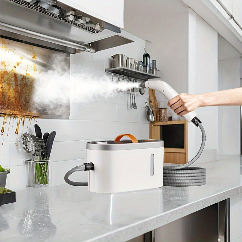 Portable Steam Cleaner 1200W, 2.3Bar High-Pressure Handheld Steam Cleaner 15-Second Heat-Up, 750ML Tank, 9-Piece Accessory Kit for Tile, Grout, Floor, Car, Kitchen & Bathroom Deep Cleaning
