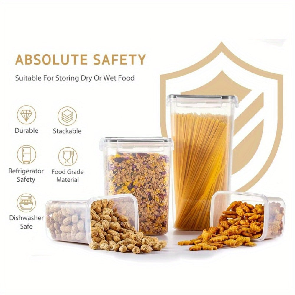 Food Storage Containers with Flip Top Lids - Airtight Plastic Jar Set for Pantry Kitchen Organization, Includes Reusable Labels and Marker, Dishwasher Safe, Available in 6, 12, 14, 20, 48 and 84 Piece Sets for Home Travel and Outdoor Use