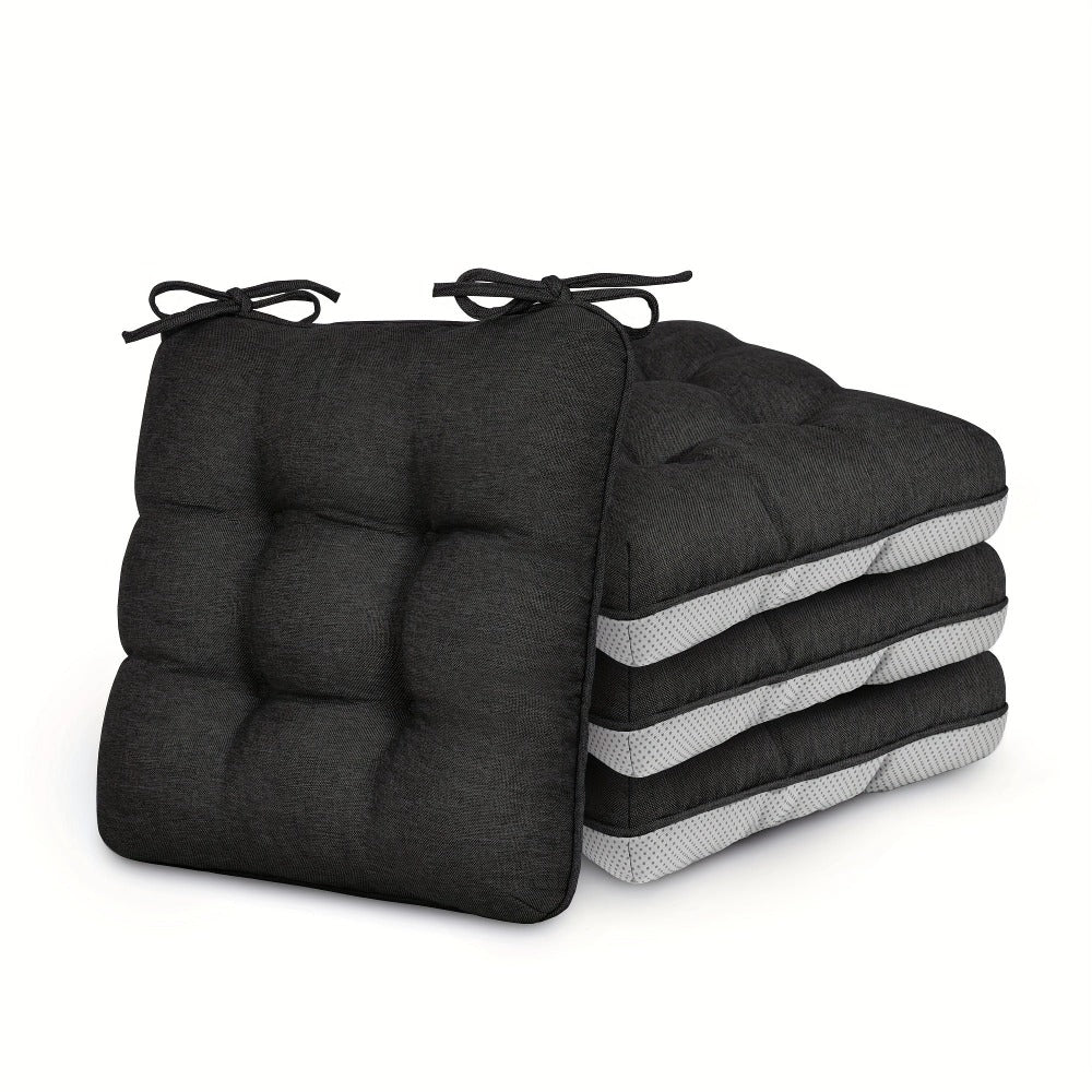Memory Foam Chair Cushions 4/8 Pack, Non-Slip Seat Pads for Dining Chairs, Kitchen, Office & Patio ¨C Indoor Outdoor Chair Pads M/L Size