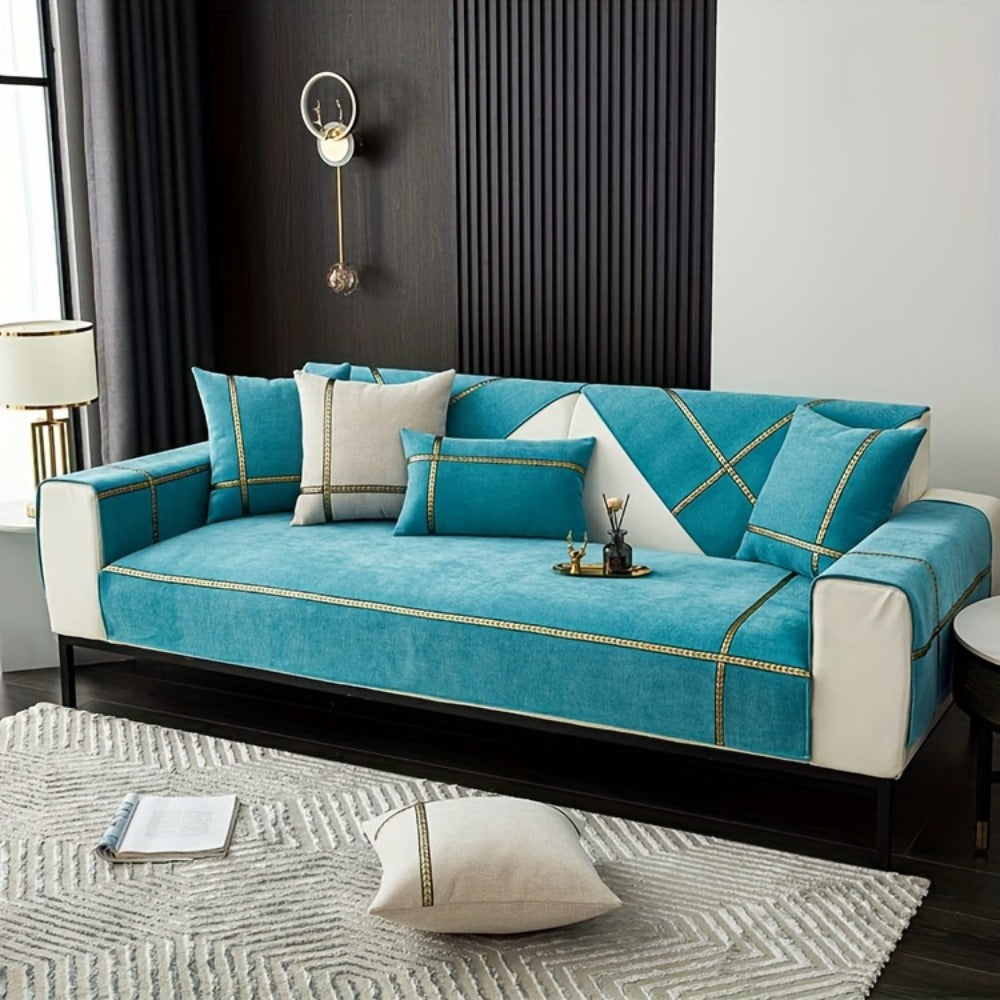 Chenille Sofa Cover Pet-Friendly Slipcover All Season Furniture Protector for Living Room Bedroom Office Couch Cover Multiple Sizes Colors