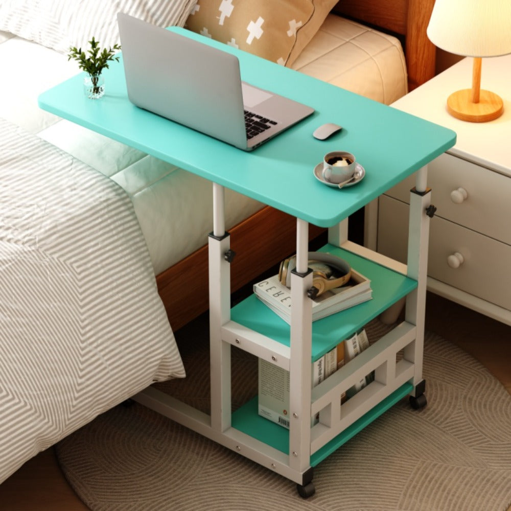 Overbed Table with Casters Adjustable Height ¨C Bedside Nursing Table for Hospital & Home Care, Rolling Laptop Desk for Elderly & Patients, Meal Tray Stand, Multiple Colors