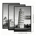16x24 Picture Frame Set of 3, Poster Frames 16 x 24 Inch with Scratch-Proof Cover, Slide-In Assembly, Horizontal & Vertical Wall Mount Display - Black, Gold, Natural