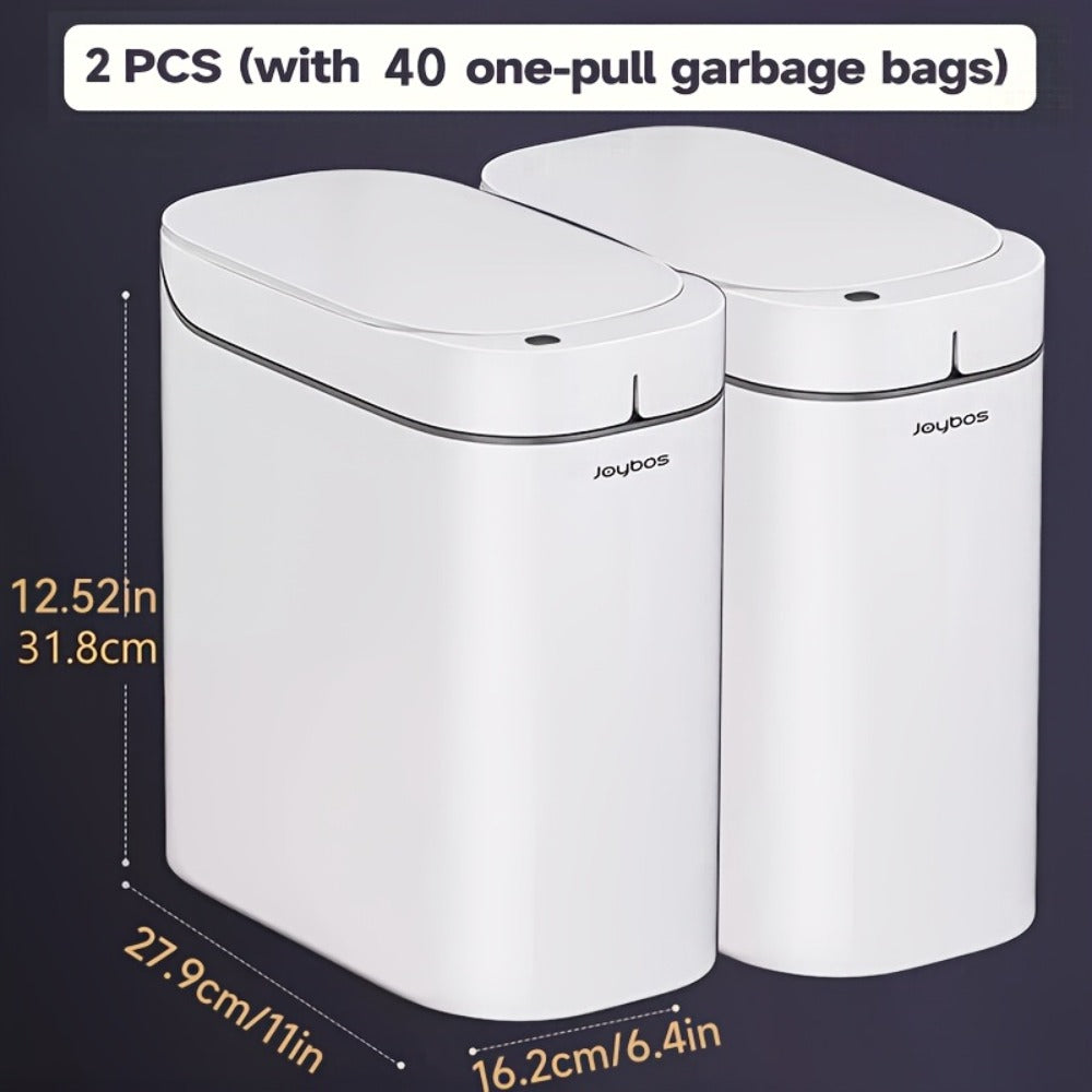 Automatic Sensor Trash Can Self-Emptying 3.8 Gallon with Drawstring Bags - Hands Free Infrared Smart Waste Bin for Bathroom Kitchen Bedroom Office Dorm Room