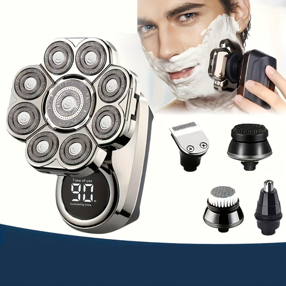 9D Electric Head Shaver for Bald Men ¨C 5-in-1 Cordless Rechargeable Bald Head Razor & Grooming Kit for Home and Travel