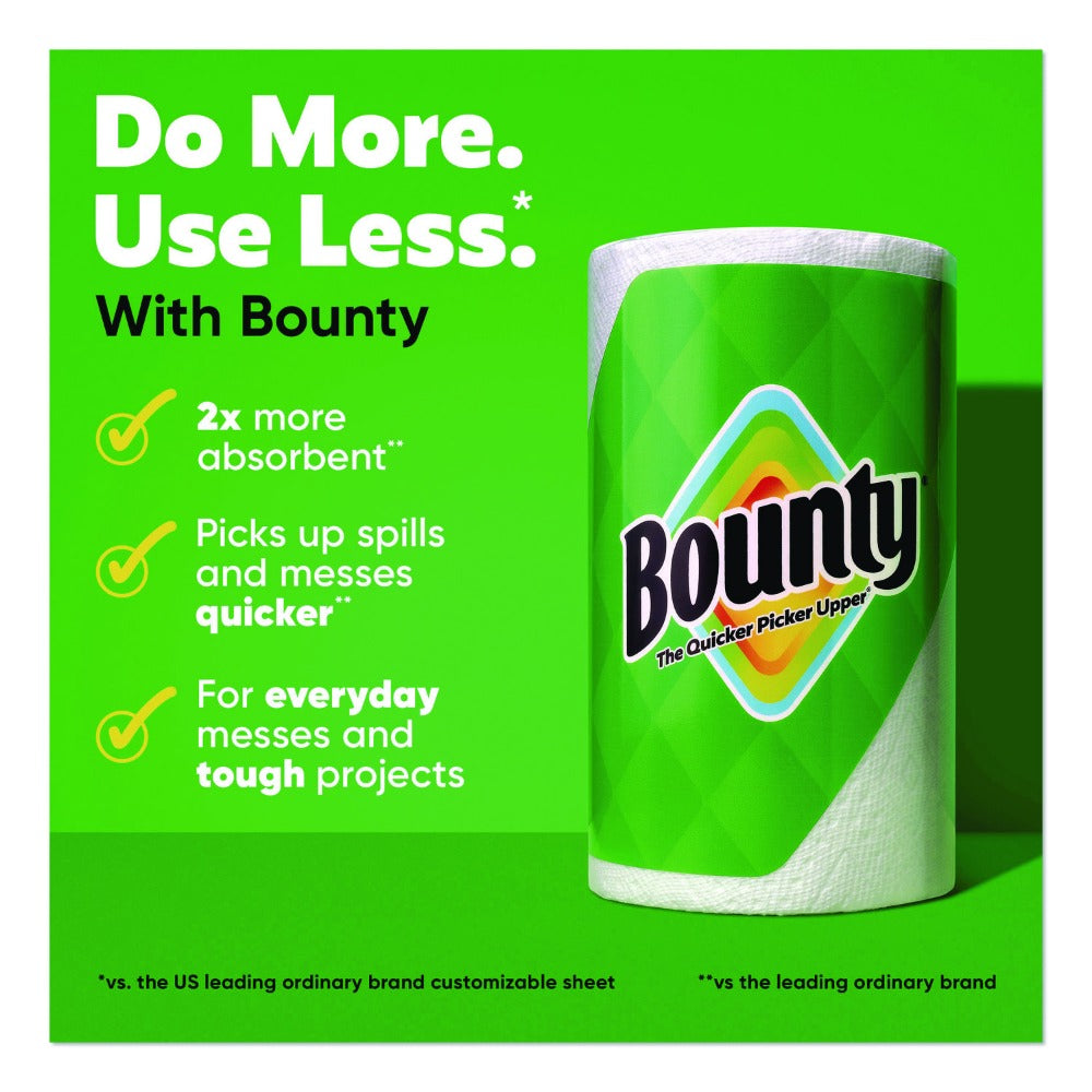 Paper Towels 8 Double Rolls, Bounty Select-A-Size Kitchen Paper Towel, 2-Ply 103 Sheets per Roll, 2X More Absorbent, White 5.9 x 11 Inch Sheets, Quicker Picker Upper for Kitchen & Household Messes