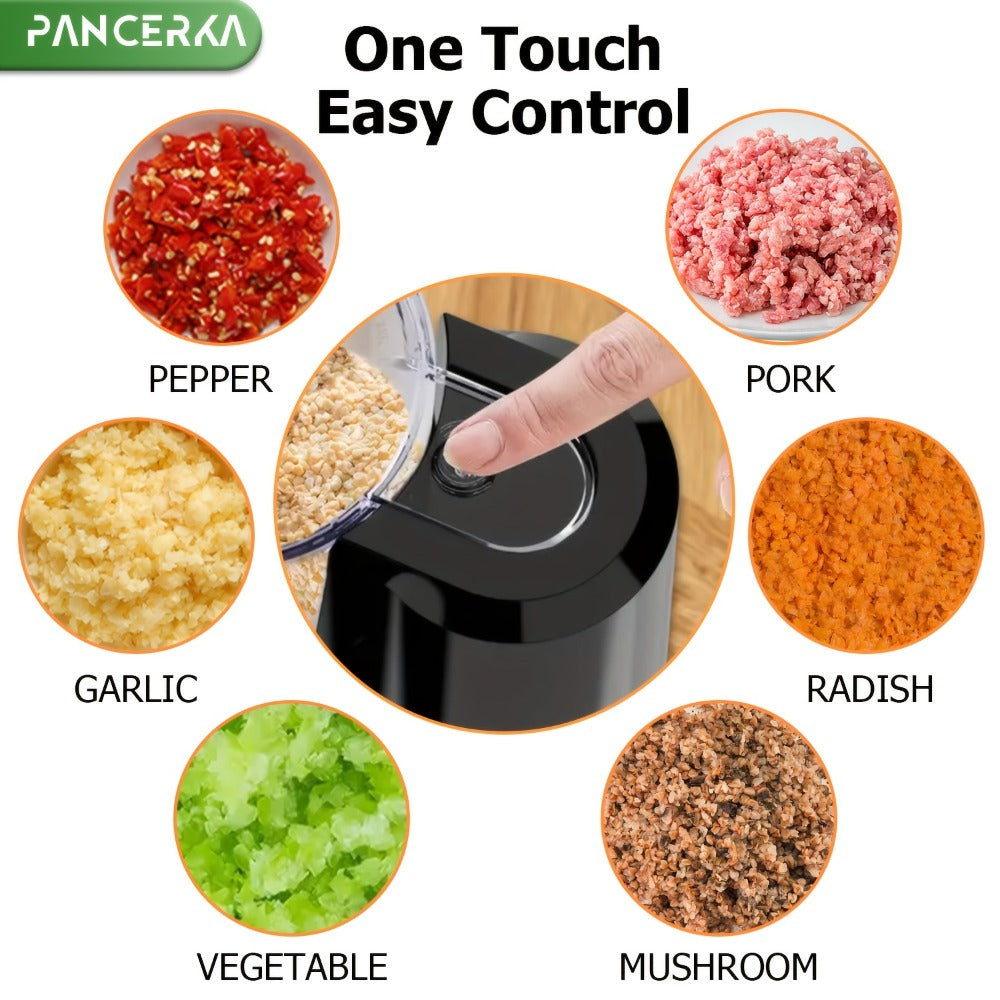 Electric Vegetable Chopper Food Processor - Mini Electric Food Chopper Blender for Kitchen, Baby Food Maker, Mixer Grinder for Dicing Mincing Puree, Black
