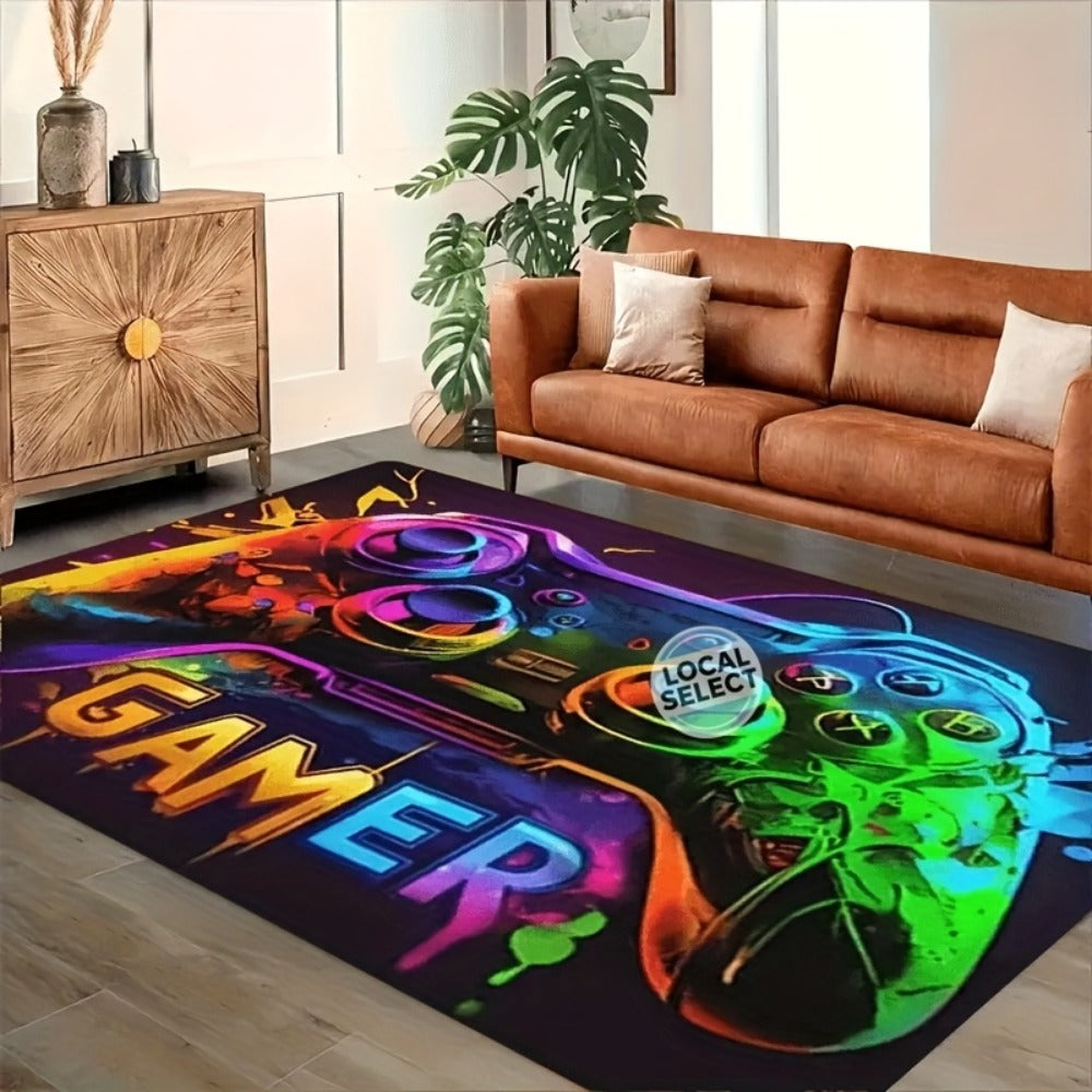 Gaming Mouse Pad Large Extended Cyberpunk Controller Design Non-Slip Desk Mat for PC Console Streaming Setup Esports Game Room Decor Teen Boys Gift 24x36 47x63 Inch