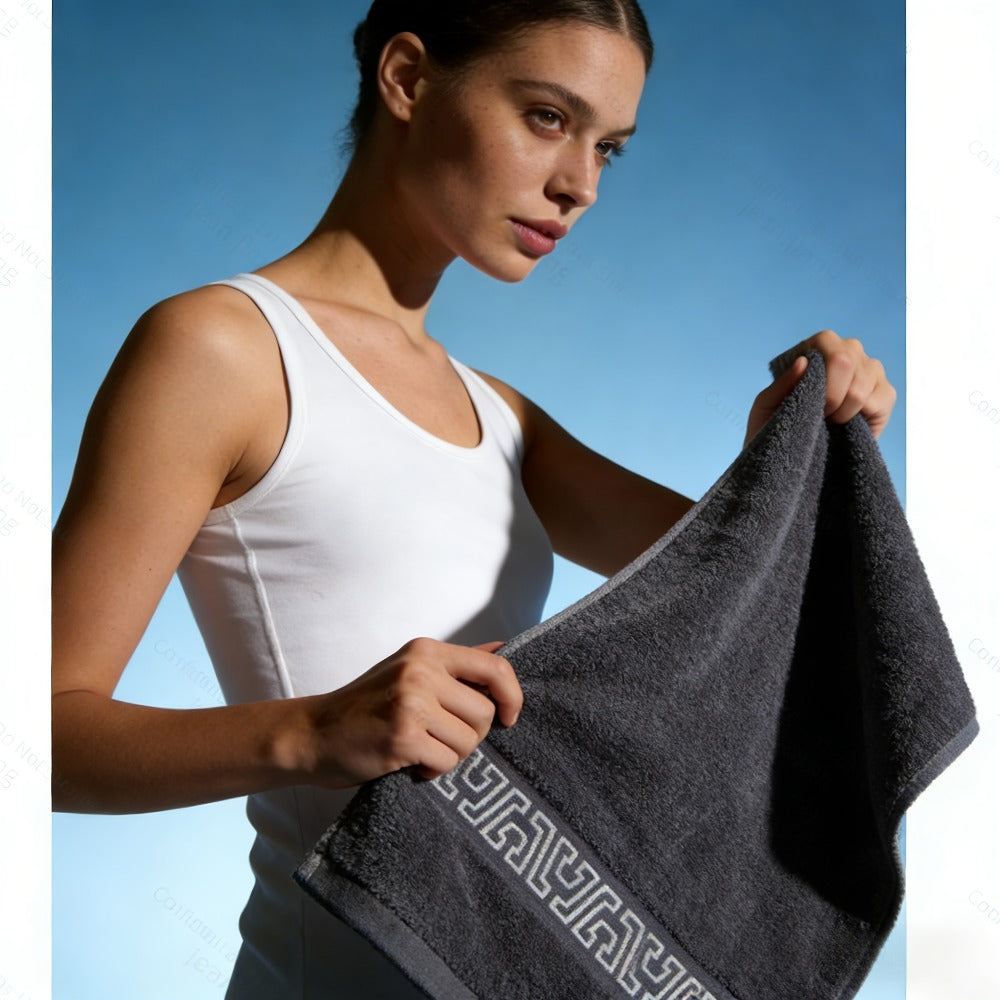 Bath Towel Set of 3 Microfiber Quick Dry 400 GSM Soft Absorbent Bathroom Towels Coastal Pattern Spa Gym Home ¡ª Luxury 3-Pack for Adults