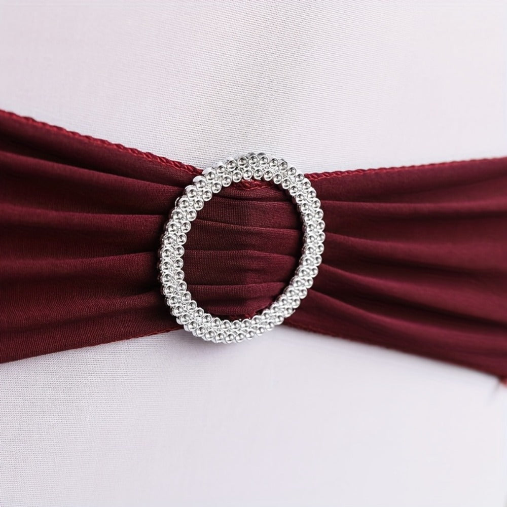 Chair Sashes for Wedding 100pcs Stretch Spandex Elastic Chair Sash Bands with Buckle for Dining Chairs Banquet Party Event Decor - Bulk Set Multiple Colors