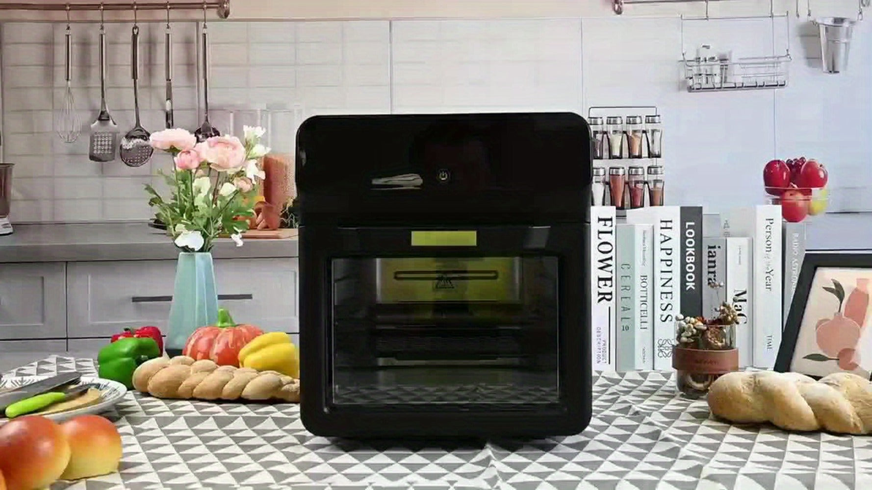 Air Fryer Convection Oven 12QT ¨C 12-in-1 Multi-Function, Touchscreen, Visible Window, Oil-Free Non-Stick Basket, One-Touch Operation, Baking, Roasting, Dehydrating & Fast Cooking