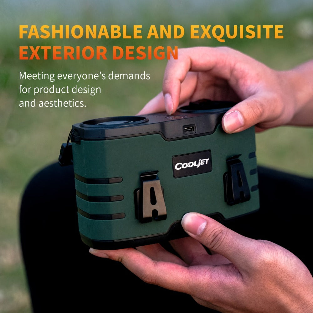 Portable Waist Fan 20000mAh ¨C Dual Vent 7W Brushless Motor, 10 Speed Levels, 4 Wearing Modes, LED Digital Display, USB-C Charging, Wearable Neck & Waist Cooling Fan for Outdoor Camping Hiking Fishing