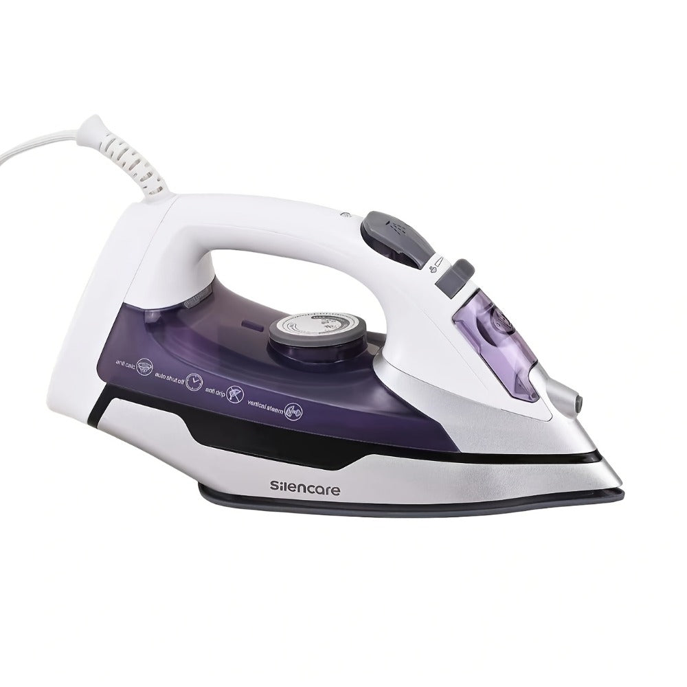 Steam Clothes Iron with Ceramic Coated Soleplate ¨C Precision Thermostat, 3-Way Auto-Off, Self-Cleaning, Anti-Calcium & Anti-Drip, Lightweight Travel & Home Garment Iron