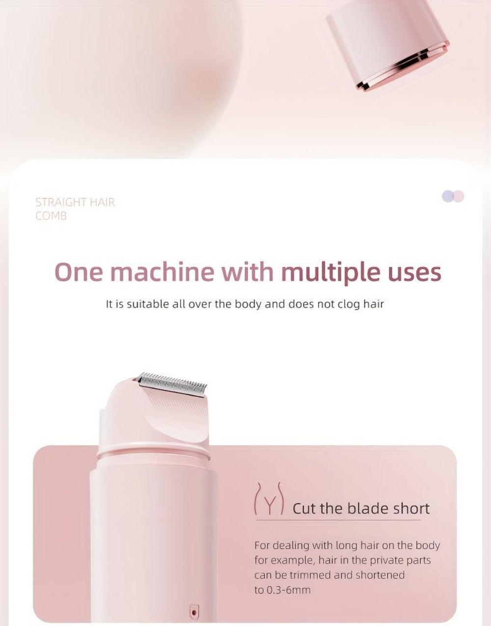 Electric Epilator for Women Double Head USB Rechargeable Painless Hair Removal Shaver Bikini Trimmer Body Private Area Grooming Device