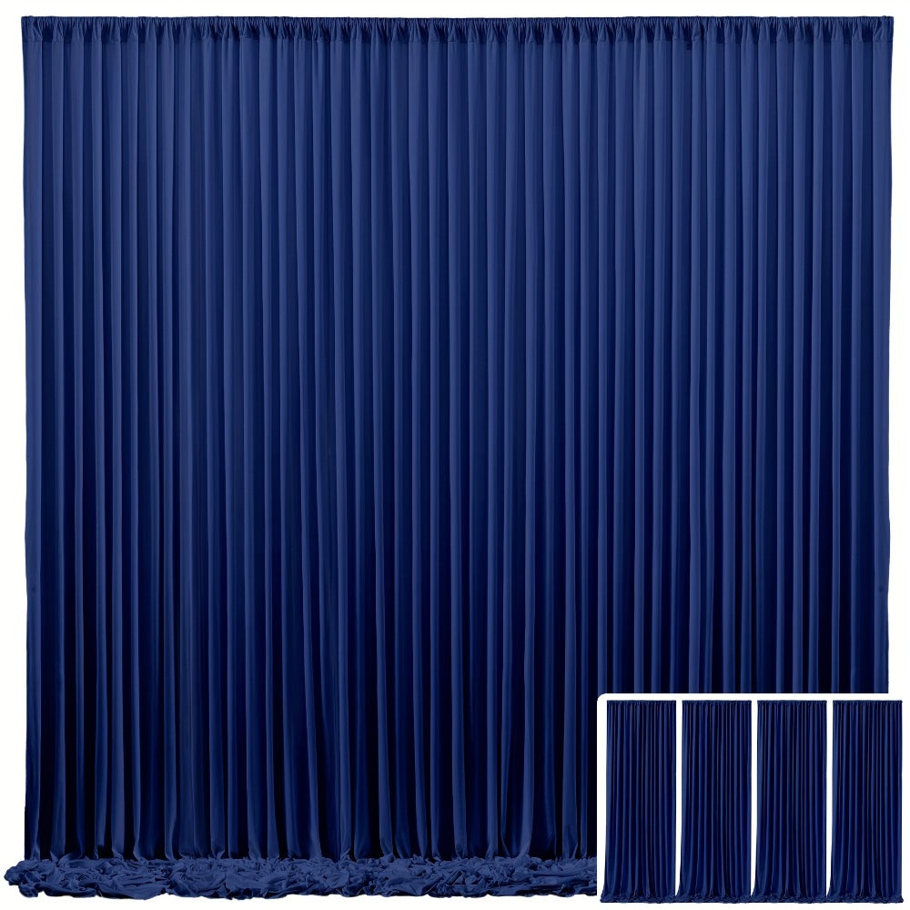 Blackout Backdrop Curtain 4 Pack 5x10 Ft - Heavyweight Nonwoven, Wrinkle-Resistant, Smooth Hanging for Wedding Birthday Baby Shower Party Photography Background Decoration