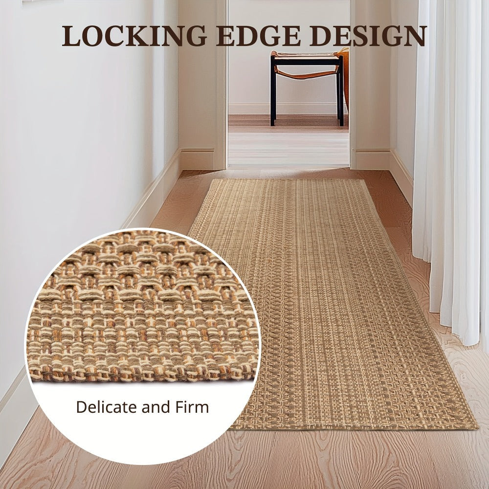 Washable Area Rug Non-Slip Rubber Backed Braided Woven Cotton Kitchen Mat Indoor Entryway Living Room Bedroom Floor Rug Multi-Size