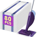 Wet Jet Mop Pads Refills Disposable ¨C 30/60/80/120 Count Multi-Surface Floor Cleaning Pads Compatible with Swiffer WetJet, Thick & Absorbent (No Mop)