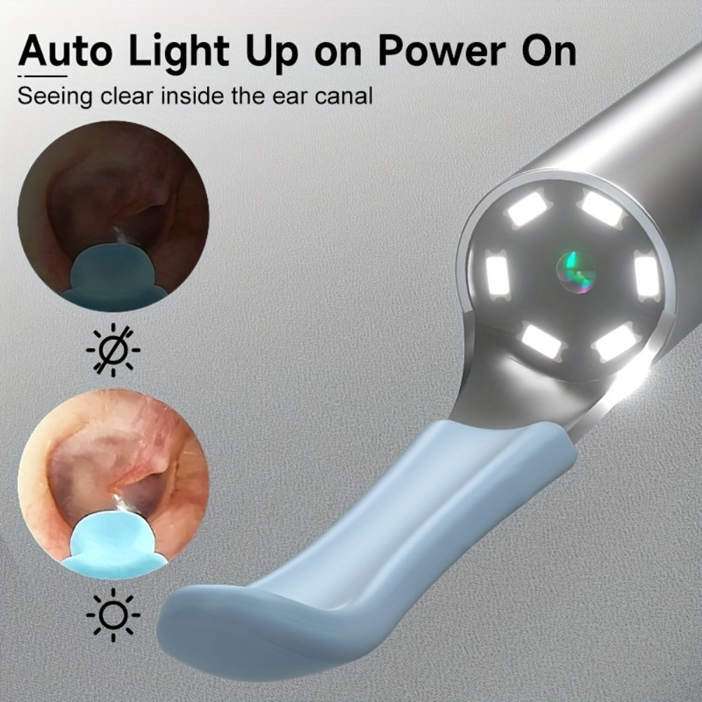 Ear Cleaning Camera Kit 1080P HD Rechargeable Lithium Battery ¨C 6 Ear Spoons, Ear Tweezers, Visual Ear Wax Removal Tool Compatible with All Smartphones for Adults Safe Home Ear Care