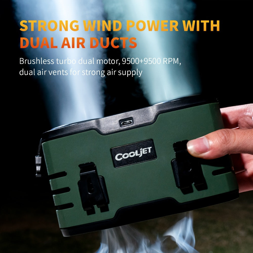 Portable Waist Fan 20000mAh ¨C Dual Vent 7W Brushless Motor, 10 Speed Levels, 4 Wearing Modes, LED Digital Display, USB-C Charging, Wearable Neck & Waist Cooling Fan for Outdoor Camping Hiking Fishing