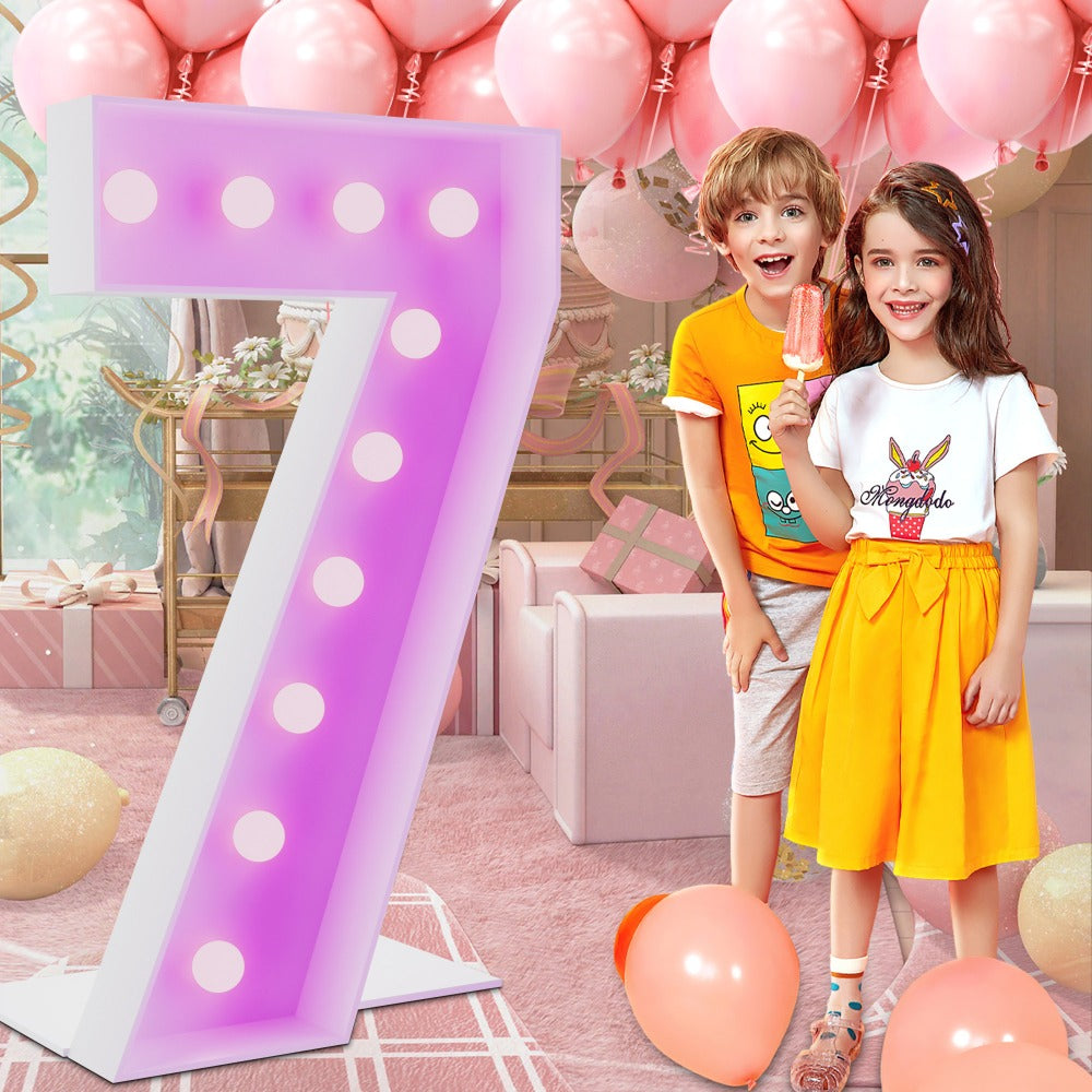 Marquee Number Lights 4 Feet Tall LED Light Up Numbers 0-9 20 for Birthday Party Anniversary Graduation Decoration 11 Colors 3 Flash Modes Foam Board String Lights Included