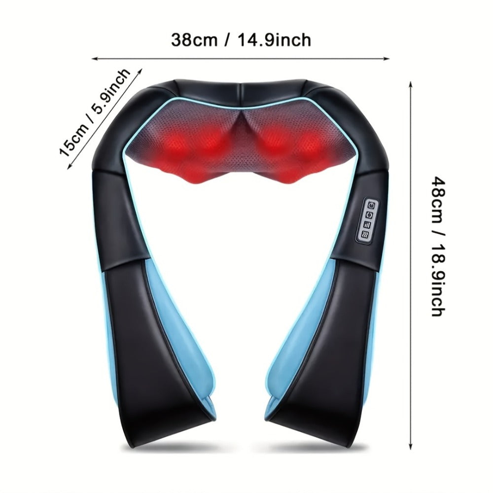 Neck Shoulder Massager with Heat ¨C Shiatsu Deep Kneading Massage Pillow for Back, Waist & Muscle Pain Relief, Portable Electric Massager, Perfect Gift for Wife, Husband, Parents & Office Workers