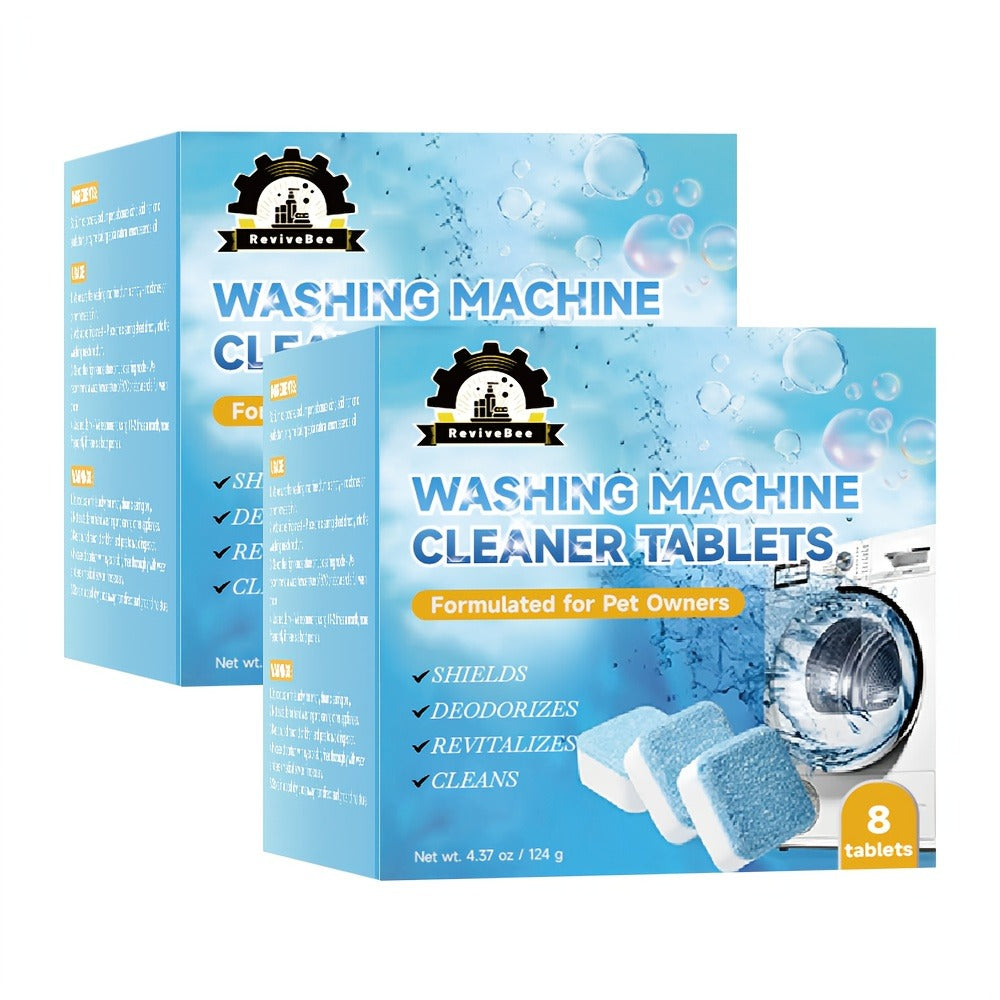 Washing Machine Cleaner Tablets Deep Cleaning Descaler for HE Front Loader Top Load Washer Septic Safe Deodorizer Removes Odor Residue Drum & Tub Seal Cleaner 16 24 32 40 Packs Bulk Value
