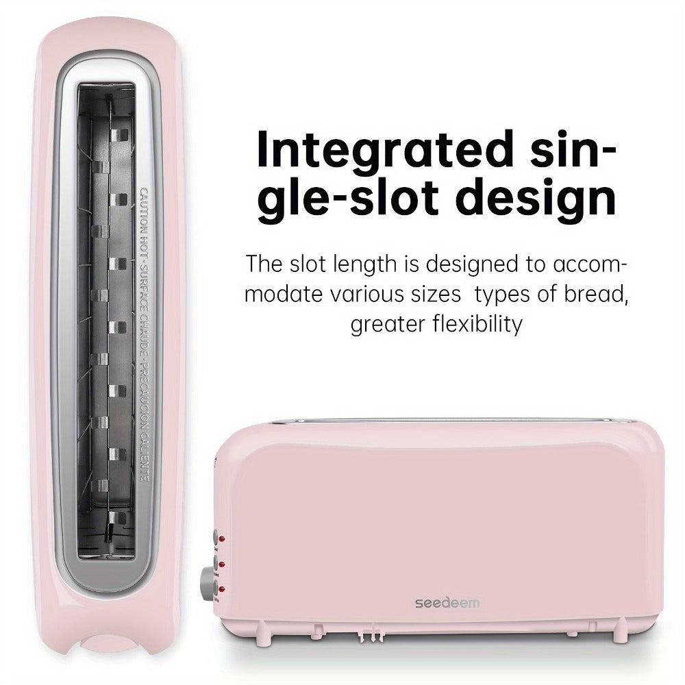 Slim Toaster 2-Slice ¨C SEEDEEM 6-Setting Shade Control, Cancel, Reheat & Defrost, Removable Crumb Tray, 750W Compact Fits-Anywhere Design for Bread, Waffles & Bagels, 6 Colors Available